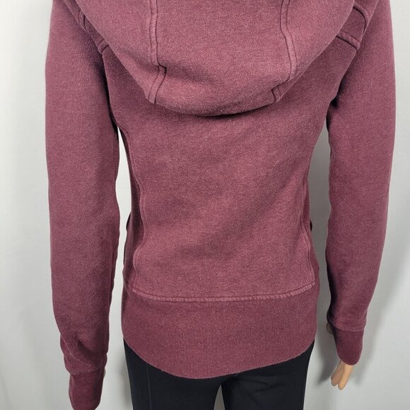 Lululemon Women's Scuba Full Zip Hoodie Fleece in a Maroon Size 4 - LW4AWNS - Picture 8 of 12